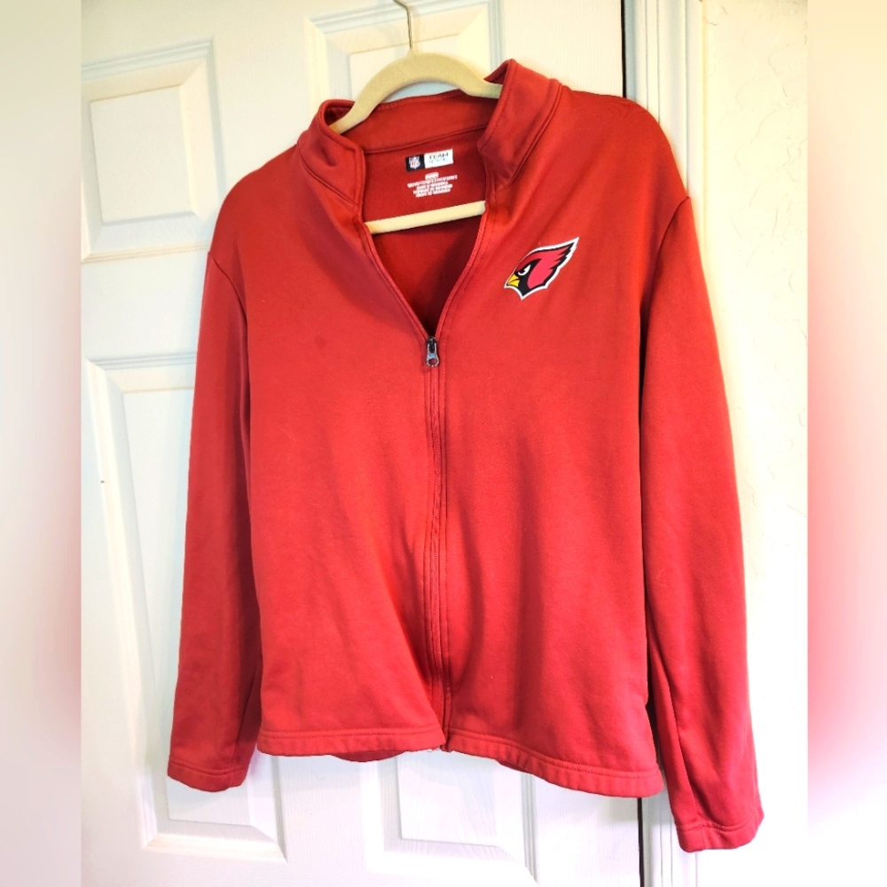 NFL Team Apparel AZ Cardinals Red Mens Size M Lightweight Full Zip Up Jacket.